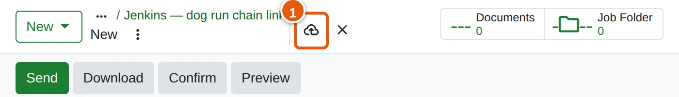 The top of the proposal, with the cloud-shaped save icon marked.